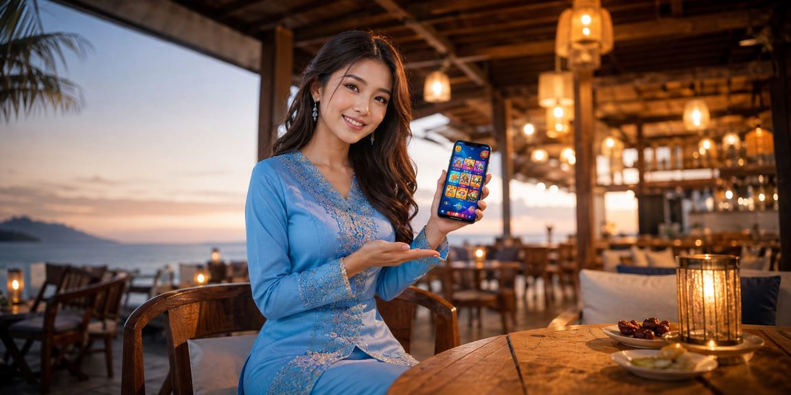 Pengguna Malaysia mengakses permainan popular xt3 melalui telefon pintar bergaya baju kurung